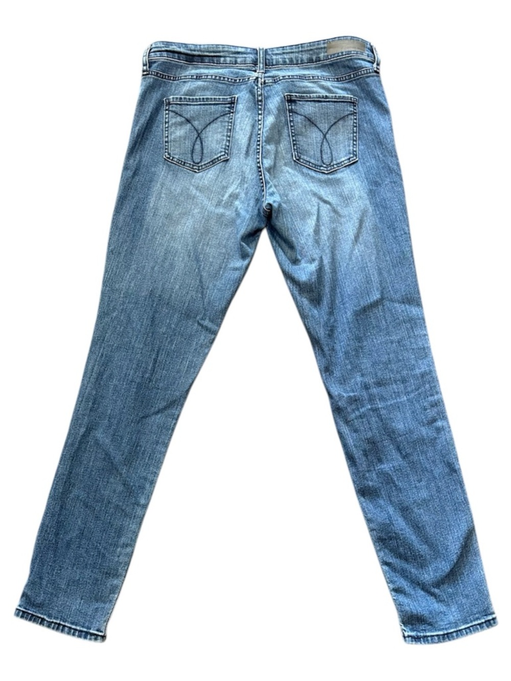 Calvin Klein Women's High Waisted Faded Blue Stretch Skinny Jeans - Picture 3 of 5